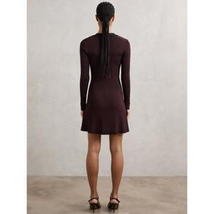 REISS Alma Craft-Stitch Rib-Knit Mini Dress